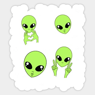 Alien pattern Loves U Sticker